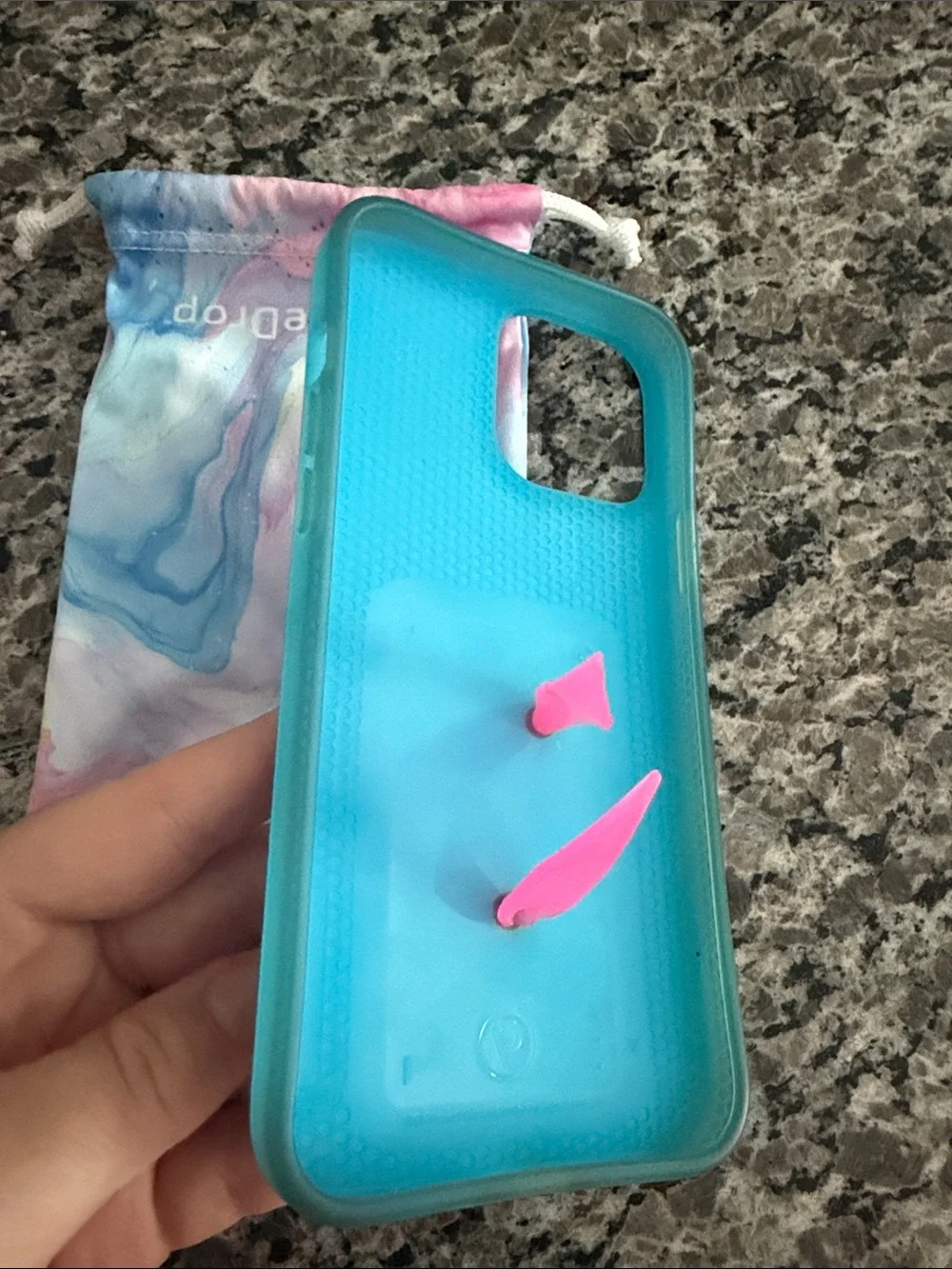 13 Pro Max Loopy Pink & Multicolor Marble Phone Case with Grip